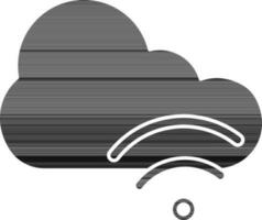 Wifi wolk icoon in zwart en wit kleur. vector