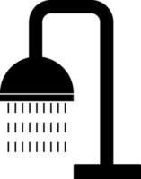 zwart en wit pictogram van douche hoofd. vector