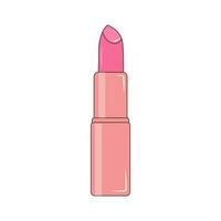 roze lippenstift. bedenken buis. lineair kleur vector illustratie.