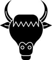 stier hoofd of Stier icoon of symbool in zwart en wit kleur. vector