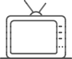 retro televisie icoon in zwart schets. vector