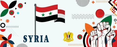 Syrië nationaal dag banier ontwerp vector eps
