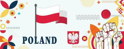 Polen nationaal dag banier ontwerp vector eps