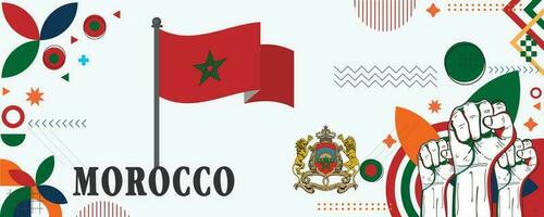 Marokko nationaal dag banier ontwerp vector eps