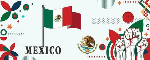 Mexico nationaal dag banier ontwerp vector eps