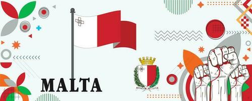 Malta nationaal dag banier ontwerp vector eps