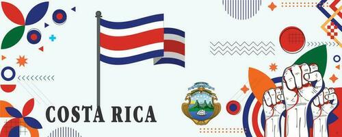 costa rica nationaal dag banier ontwerp vector eps