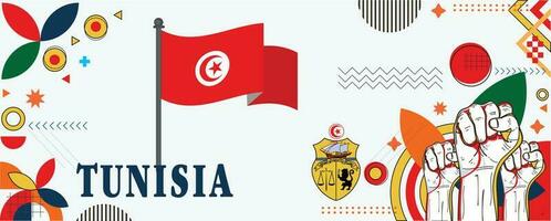 Tunesië nationaal dag banier ontwerp vector eps