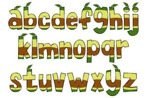 handgemaakt avocado brieven. kleur creatief kunst typografisch ontwerp vector
