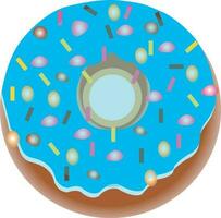 suiker blauw geglazuurd donut vector