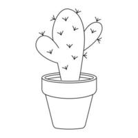 cactus in een pot, huis plant, vector illustratie
