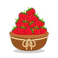 aardbei fruit in mand vector illustratie