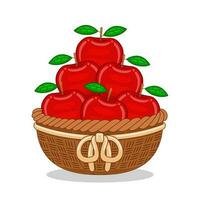 appel fruit in mand vector illustratie