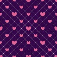 roze hartjes op een donkere mesh achtergrond naadloze patroon. Valentijnsdag ontwerp, uitnodigingskaarten, inpakpapier, textiel, huwelijksdecoraties. vector