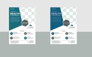 moderne medische flyer sjabloonontwerp. sjabloon voor zakelijke flyers voor de gezondheidszorg, moderne flyer-sjabloon voor medische en gezondheidszorg. gezondheidszorg en arts flyer ontwerp. vector