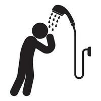 douche pictogram, logo illustratie ontwerp sjabloon. vector