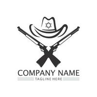 cowboyhoed logo pictogram vector ontwerpsjabloon