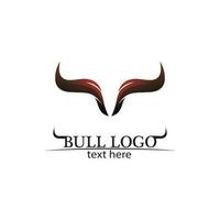 stier hoorn en buffel logo en symbolen sjabloon pictogrammen app vector