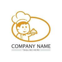 chef hoed logo vector ontwerpsjabloon