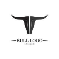 stier hoorn en buffel logo en symbolen sjabloon pictogrammen app vector