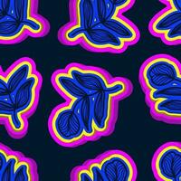 naadloos bloemen patroon in retro 90s stijl. schattig botanisch hedendaags patroon. modieus en groovy grafiek voor mode, behang, omhulsel papier, achtergrond, afdrukken, kleding stof, textiel en kleding vector