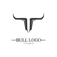 stier hoorn en buffel logo en symbolen sjabloon pictogrammen app vector