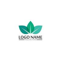 boom blad vector en groen logo ontwerp vriendelijk concept