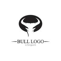 stier hoorn en buffel logo en symbolen sjabloon pictogrammen app vector