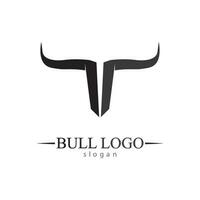 stier hoorn en buffel logo en symbolen sjabloon pictogrammen app vector