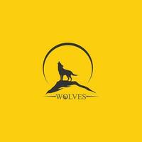 wolven logo, vos, wolf hoofd, dier vetor en logo ontwerp wild gebrul hond illustratie, abstract voor spel logo symbool hoofd dier vector