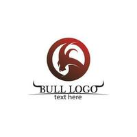 stier hoorn en buffel logo en symbolen sjabloon pictogrammen app vector