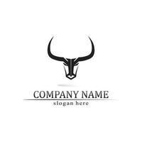 stier hoorn en buffel logo en symbolen sjabloon pictogrammen app vector