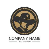 cowboyhoed logo pictogram vector ontwerpsjabloon