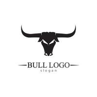 stier hoorn en buffel logo en symbolen sjabloon pictogrammen app vector