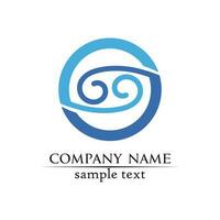 golven strand logo en symbolen sjabloon pictogrammen app vector