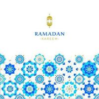 Ramadan kareem groet ontwerp met mandala kunst ornament voor sociaal media post of banier vector