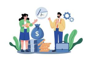 ondernemers zoeken financiering van investeerders of van toepassing zijn voor bedrijf leningen naar begin een bedrijf. vector