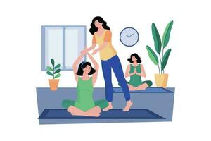welzijn terugtrekken personeel leidend yoga en meditatie sessies. vector