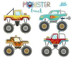 vector illustratie van hand- getrokken monster vrachtauto tekenfilm