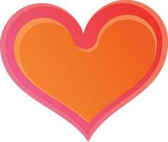 mooi hart in oranje en roze kleur. vector