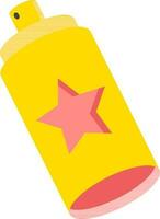 verstuiven fles met ster icoon in geel en rood kleur. vector