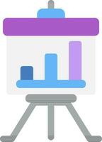 bar diagram presentatie bord kleurrijk icoon in vlak stijl. vector