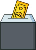geld bijdrage doos icoon in grijs kleur. vector