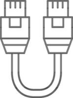 lijn kunst twee kant USB kabel icoon in vlak stijl. vector