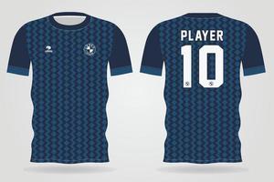 blauwe sport jersey sjabloon voor teamuniformen en voetbalt-shirtontwerp vector