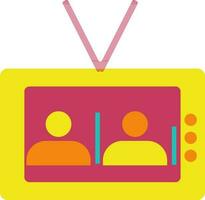 geel en roze retro stijl televisie. vector
