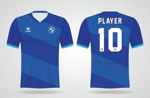 blauwe sport jersey sjabloon voor teamuniformen en voetbalt-shirtontwerp vector