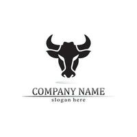 stier hoorn en buffel logo en symbolen sjabloon pictogrammen app vector