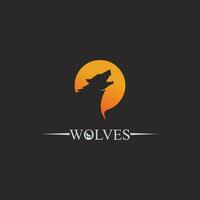 wolven logo, vos, wolf hoofd, dier vetor en logo ontwerp wild gebrul hond illustratie, abstract voor spel logo symbool hoofd dier vector