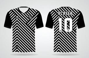 zwart-witte sporttrui-sjabloon voor teamuniformen en voetbal t-shirtontwerp vector